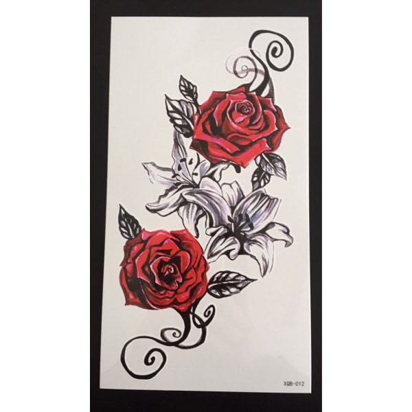Tillfällig Tatuering 19 x 9cm - rosor