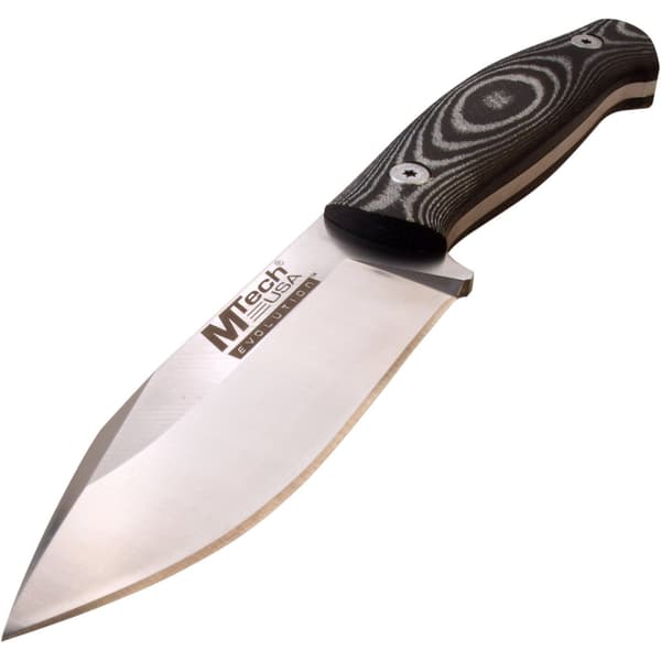 MTech Evolution MTE-FIX008-S full tang hunting knife with micarta handle – 5" 8Cr13 drop point blade, 9" (approx. 23 cm) overall
