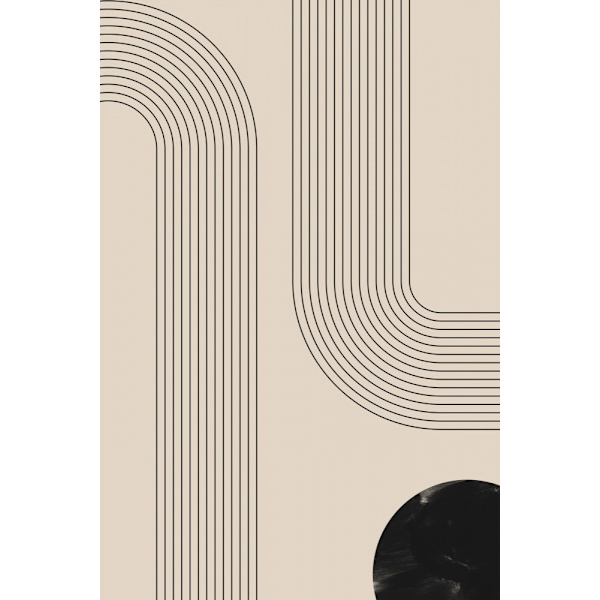 Black Minimal Line Art MultiColor 21x30 cm