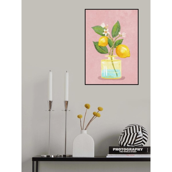Lemon Bunch In Vase MultiColor 30x40 cm
