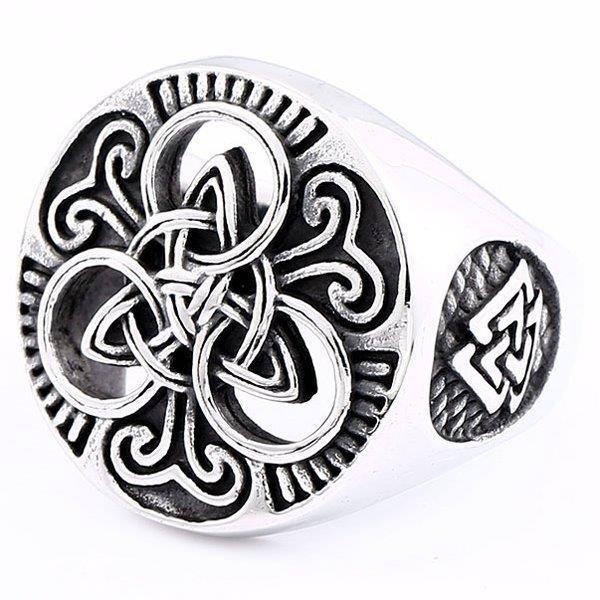 Ring - Nordisk Mytologi - Keltisk knut med valknut #12