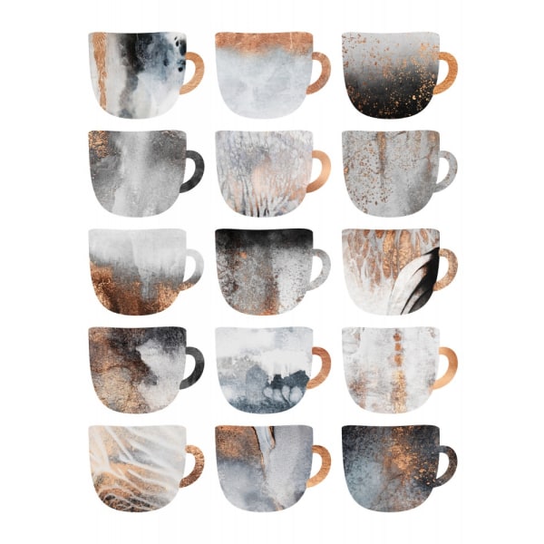 Dreamy Coffee Cups MultiColor 30x40 cm