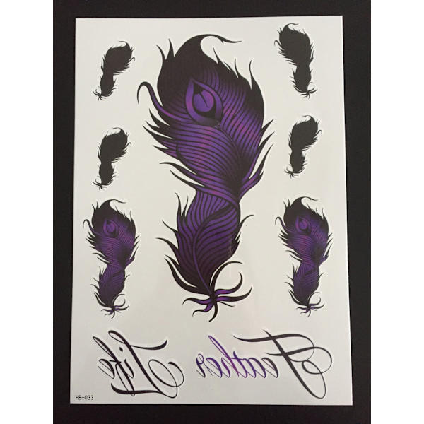 Tillfällig Tatuering 21 x 15cm - Feathers