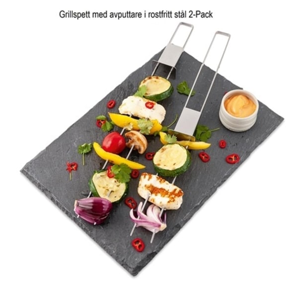 Grill skewers with remover 2-pack
