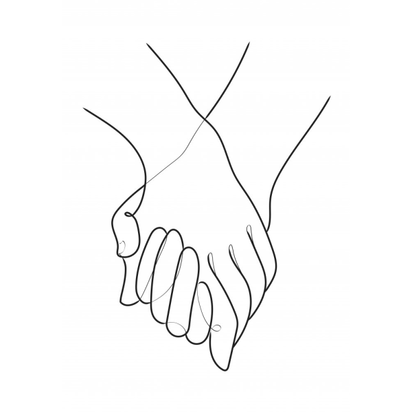 Holding Hands Lines MultiColor 21x30 cm
