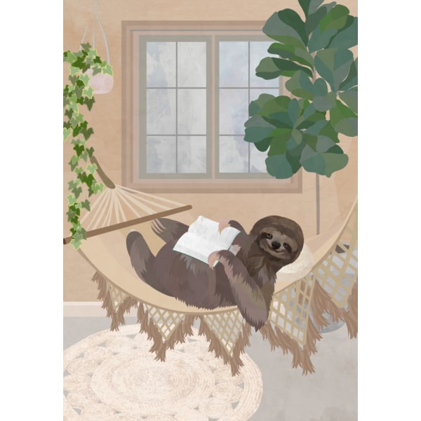 Lazy Sloth In Hammock MultiColor 30x40 cm