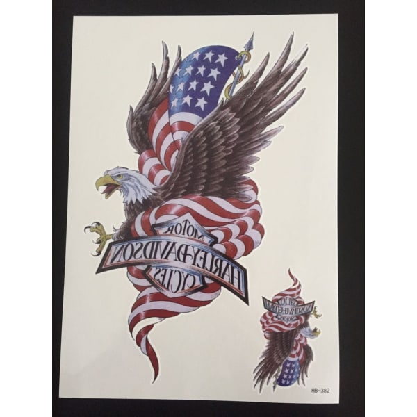 Tillfällig Tatuering 21 x 15cm - american eagle - harley davidsson