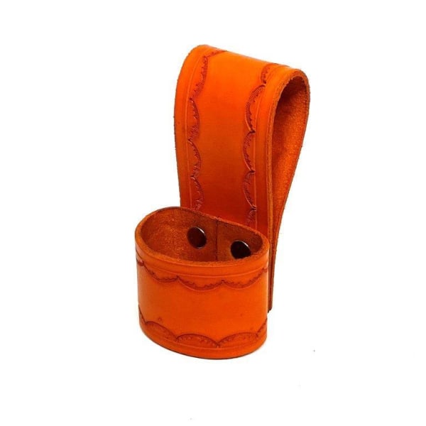 Handgjord yx och verktygshållare i äkta svenskt veg läder Orange