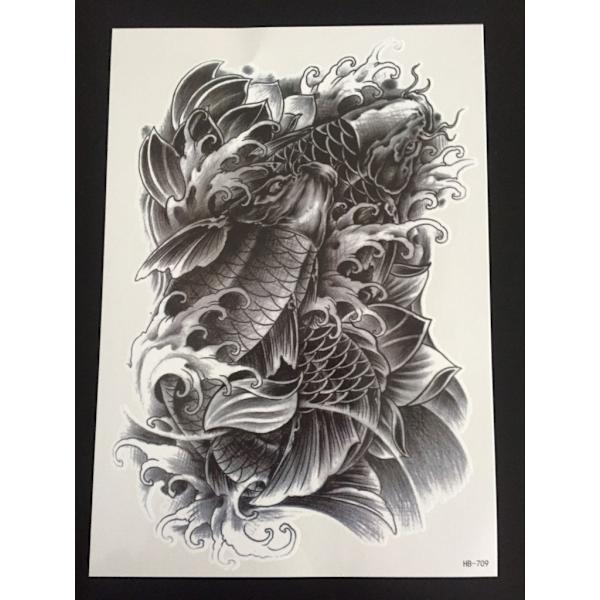 Tillfällig Tatuering 21 x 15cm -Koi Fishes