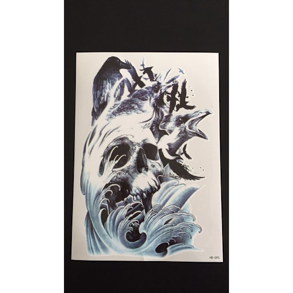 Tillfällig Tatuering 21 x 15cm - Sea Skull