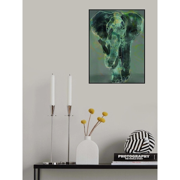 Teal Elephant MultiColor 50x70 cm