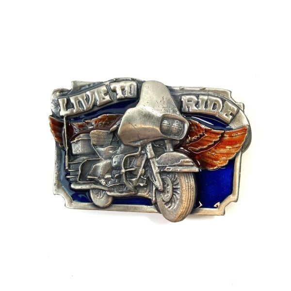Belt Buckle - Motorbike blue Multicolor