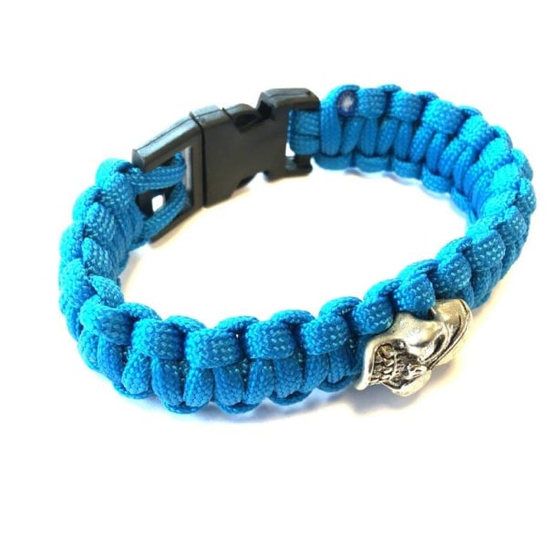 Paracord bracelet with cool scull - lightblue / turkoise LightBlue turkos