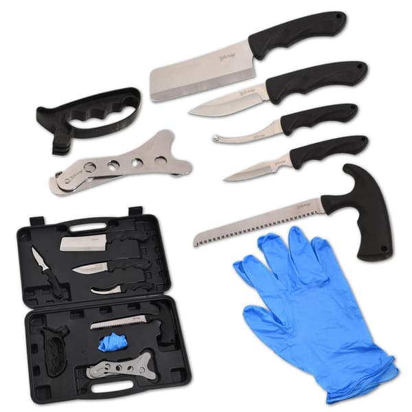 Elk Ridge ER-190 Game Processing Kit – 9-Piece Set with Knives, Saw and Hard Case