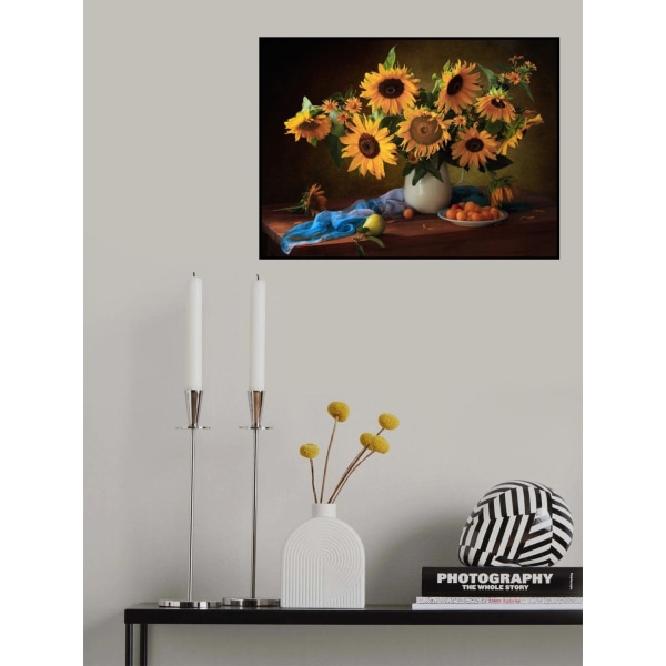 Still Life With Sunflowers And Yellow Plums MultiColor 70x100 cm