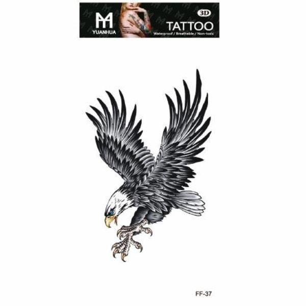 Midlertidig tatovering 19 x 9cm - Eagle