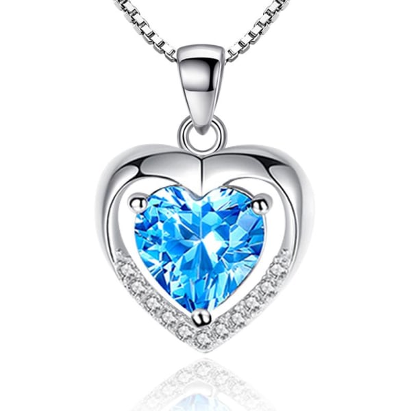 Sydänkaulakoru - hopean värinen sinisellä strassilla
