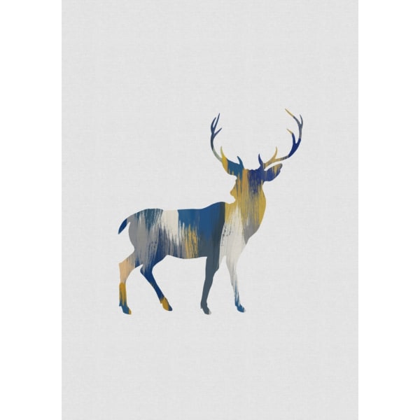 Blue A Yellow Deer MultiColor 30x40 cm