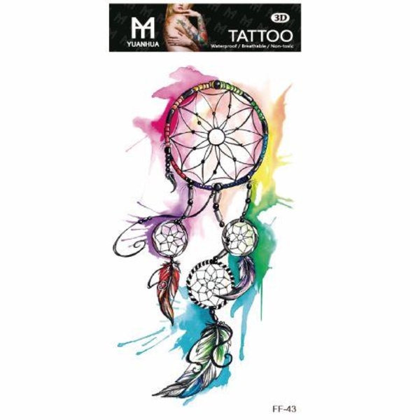 Väliaikainen Tatuointi 19 x 9cm - Dream catcher