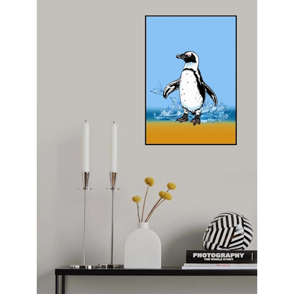 Cute Penguin Splashing MultiColor 21x30 cm