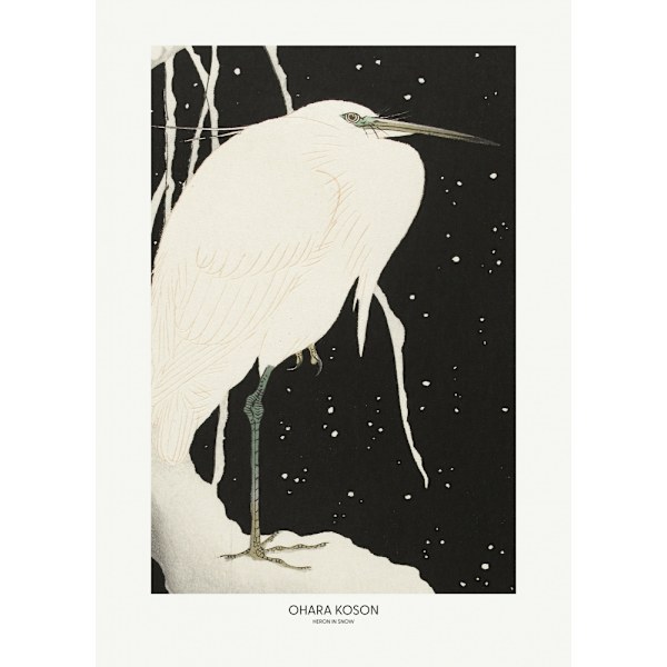 Heron In The Snow MultiColor 70x100 cm