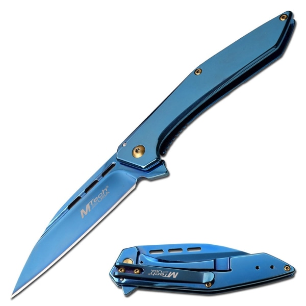 MTECH USA MT-1052BL MANUELL BLADEKNIV LightBlue Blue