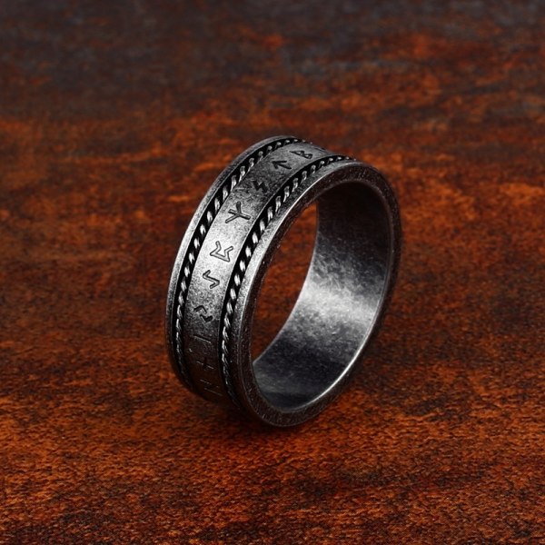 Ring - Nordic Mythology - Runes with twisted threads #9