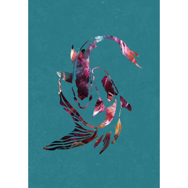 Pink Koi Fish MultiColor 21x30 cm