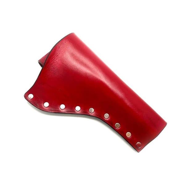 JJ Custom Works - Colt .45 Peacemaker Holster - Right - 4.75" - Red - Plain - Nickel Studs Right side - 4,75"