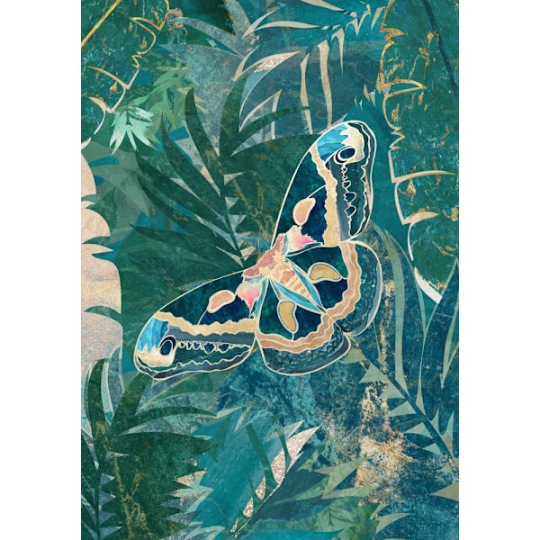 Moth In The Tropical Leaves MultiColor 50x70 cm