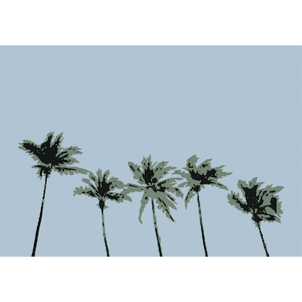 Palms Blue MultiColor 30x40 cm