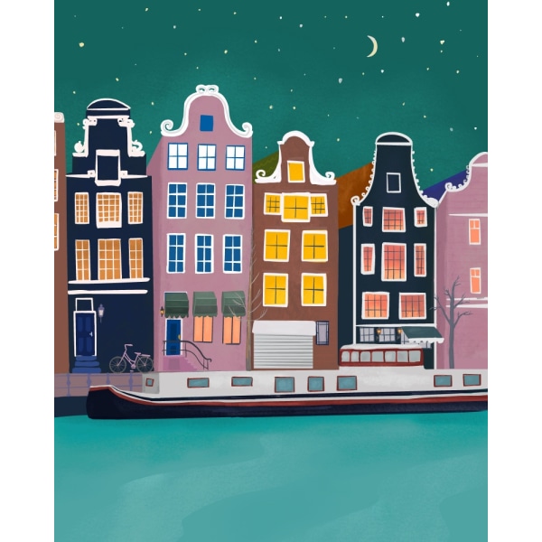 Amsterdam By Night MultiColor 30x40 cm