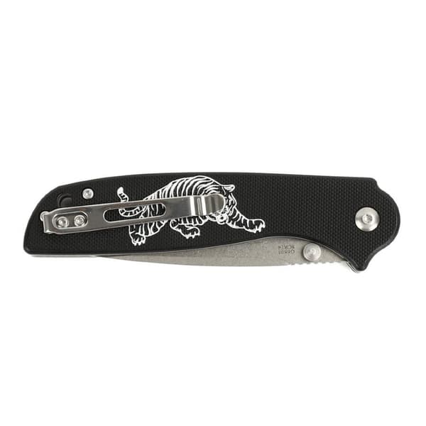 GANZO - G6803-TG - Black folding knife with tiger pattern Black