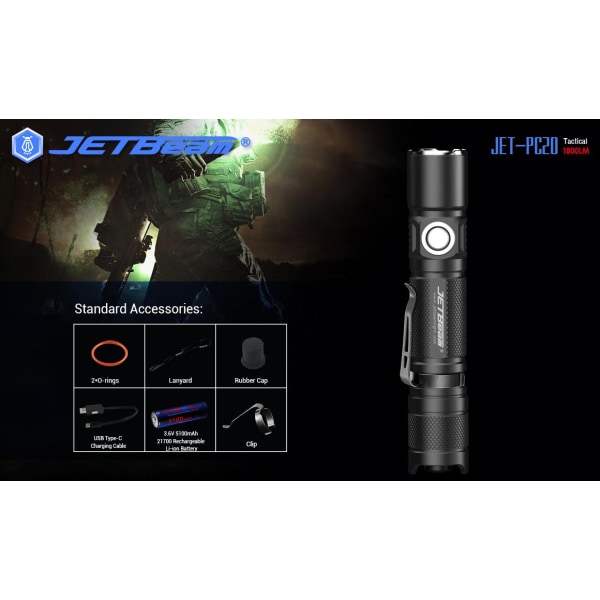 NITEYE by JETBeam - JET-PC20 1800Lumen type-c charging Black