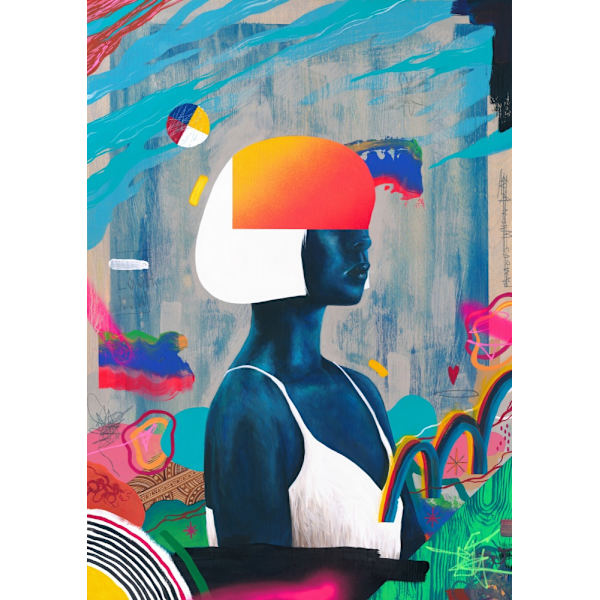 Sininen Tyttö MultiColor 21x30 cm