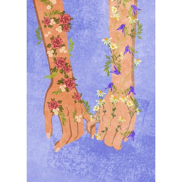Holding Hands MultiColor 70x100 cm
