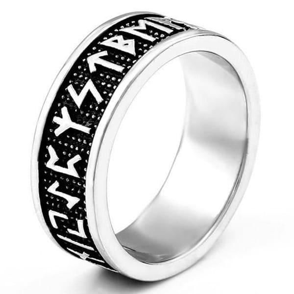 Ring - Nordic Mythology - Runes - Stainless steel - High quality #8