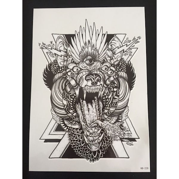Tillfällig Tatuering 21 x 15cm - dragon