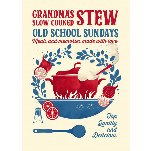 Grandmas Stew Kitchen Print MultiColor 21x30 cm