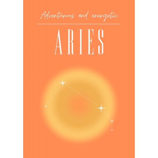 Aries Zodiac Print Art MultiColor 70x100 cm