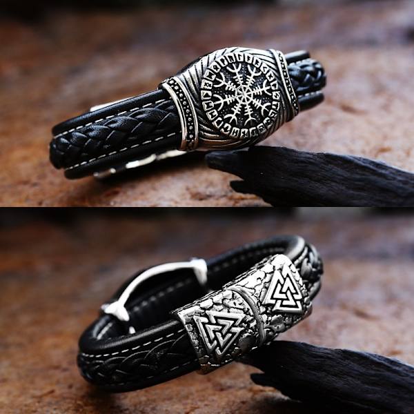 Bracelet - Norse mythology - Horror Helmet and Valknot 24cm