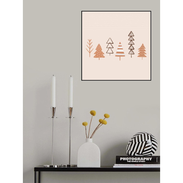 Winter Trees Illustration MultiColor 70x100 cm
