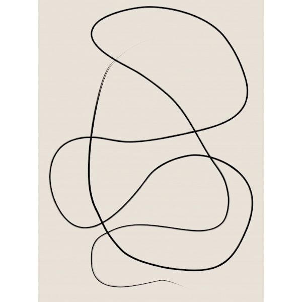 Swirling One Line Art MultiColor 30x40 cm