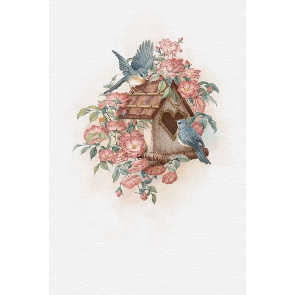 Bird House And Rose MultiColor 70x100 cm