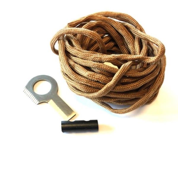 Ekstra stort Paracord Armbånd - 6m paracord firesteel/spiker brun