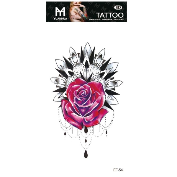 Midlertidig tatovering 19 x 9cm - Drømmefanger Blomst
