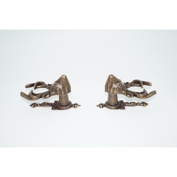 Kolser - Dekorativa krokar för upphänging - hjortar 2-pack Antik mässing