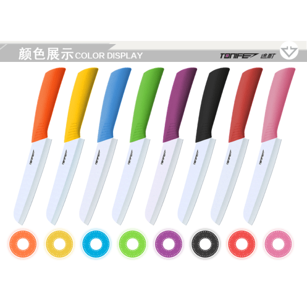 Tonife Zirconia Ceramic Kitchen Knife - 6" Bread knife Rosa