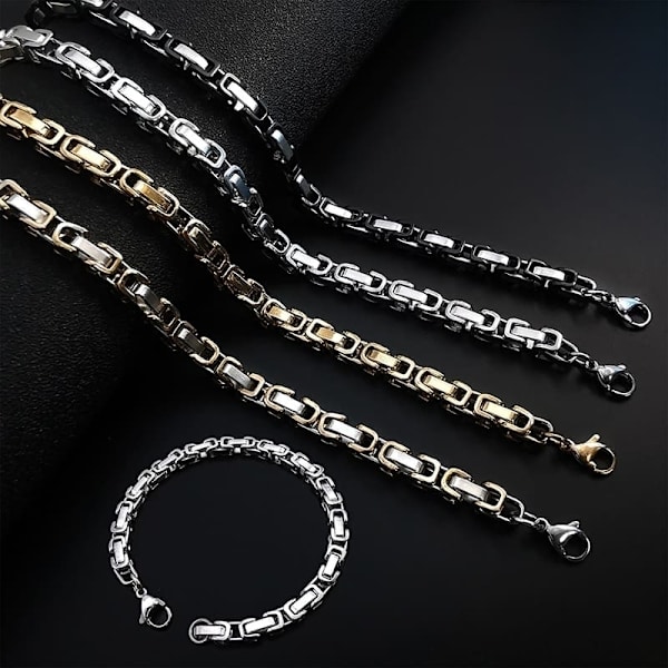 Bracelet chain Silver/gold 6mm*19cm