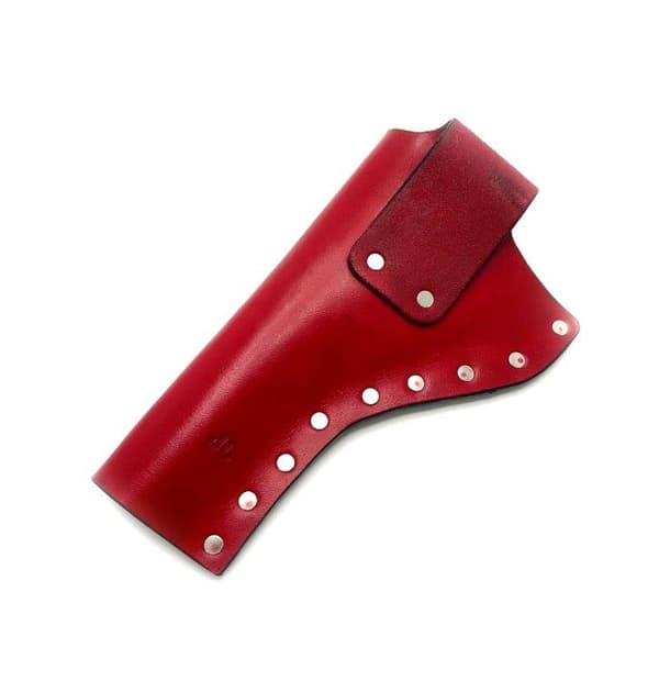 JJ Custom Works - Colt .45 Peacemaker Holster - Right - 4.75" - Red - Plain - Nickel Studs Right side - 4,75"